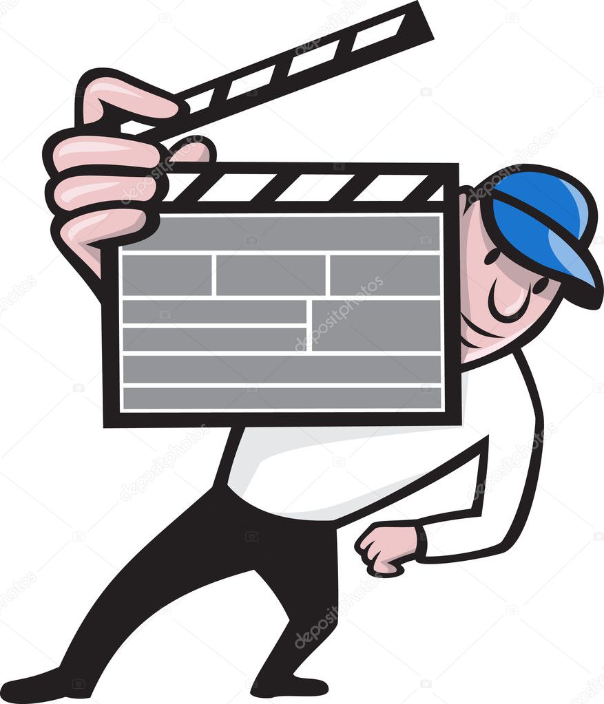 Director With Movie Clapboard Cartoon — Stock Vector © patrimonio #11710739