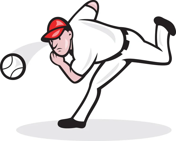 Lanzador de jugador de béisbol americano — Archivo Imágenes Vectoriales