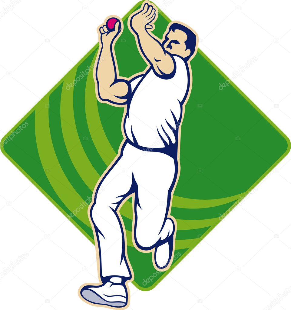 Bowler bowling in cricket championship sports Vector Image
