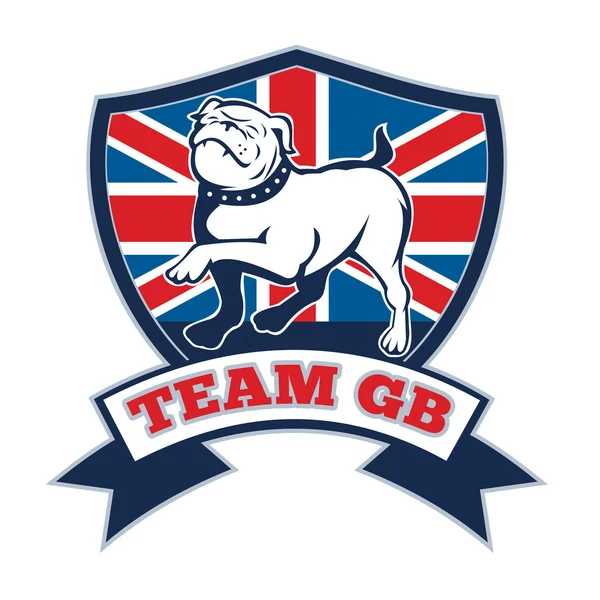 Equipe GB Bulldog inglês mascote da Grã-Bretanha — Fotografia de Stock