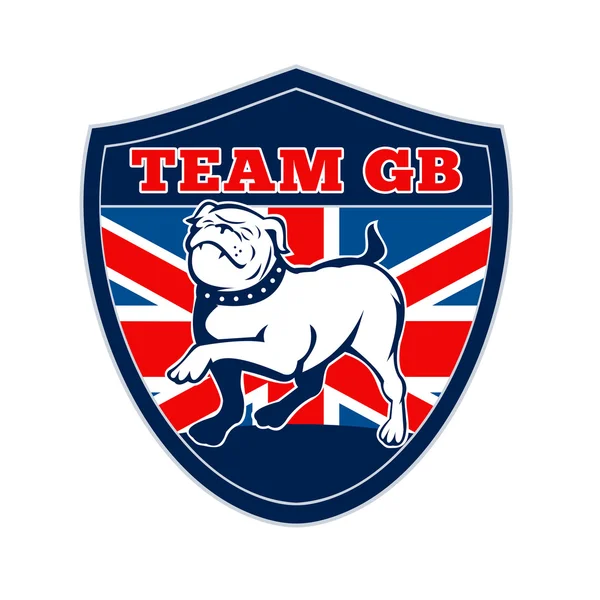 Takım gb İngilizce bulldog Büyük Britanya'nın maskotu — Stok fotoğraf