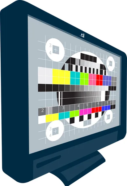 LCD plazma tv televizyon test yayını — Stok Vektör