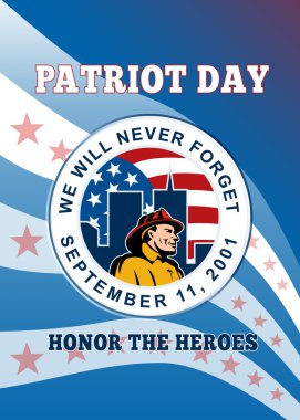 American Patriot Day Remember 911 Poster Greeting Card clipart