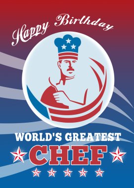 World's Greatest Chef Happy Birthday Greeting Card Poster clipart