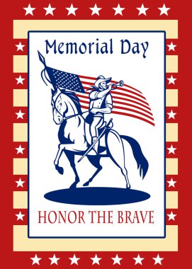 American Patriot Memorial Day Poster Greeting Card clipart