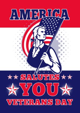 American Patriot Memorial Day Poster Greeting Card clipart