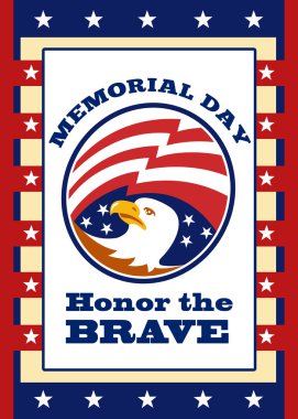 American Eagle Memorial Day Poster Greeting Card clipart