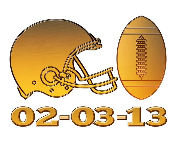 Bola de capacete de futebol americano dourado 2013 — Fotografia de Stock
