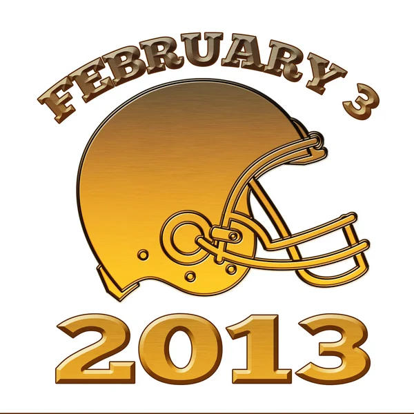 Golden american football helmet ball 2013 — Stock Photo, Image