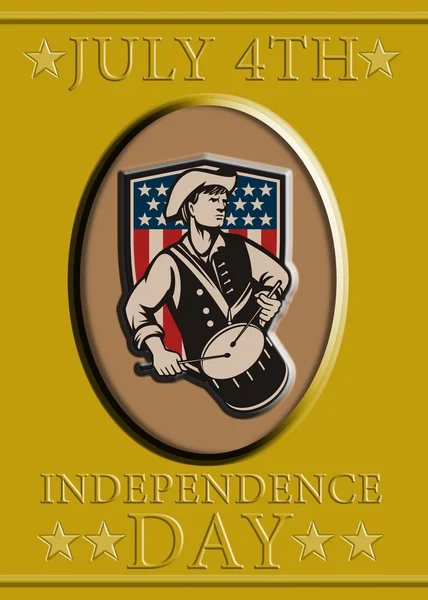 Tarjeta de felicitación del cartel del Día de la Independencia Patriota Americana — Foto de Stock