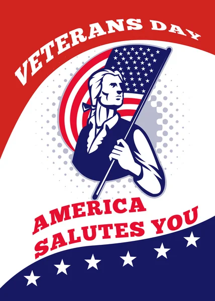 American Patriot Veterans Day Poster Greeting Card — Stock Photo, Image