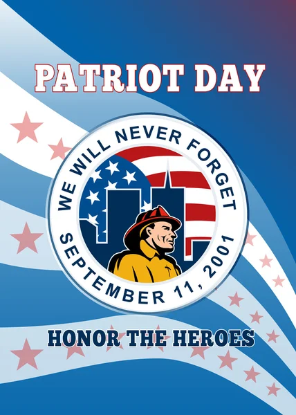 American Patriot Day Souvenez-vous de la carte de voeux d'affiche 911 — Photo