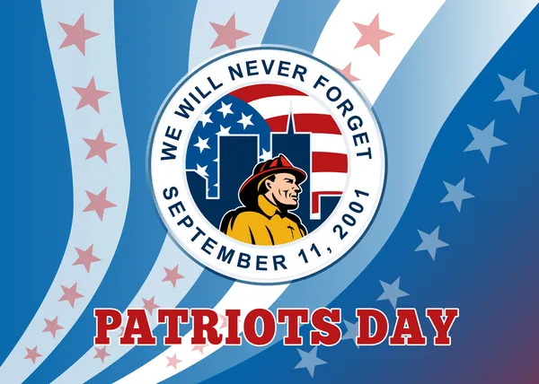 Amerikansk patriot dag minns 911 affisch gratulationskort — Stockfoto
