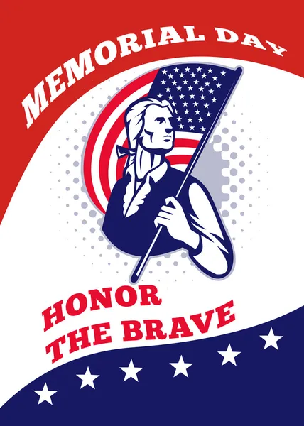 Amerykański patriota memorial day plakat pozdrowienie — Zdjęcie stockowe