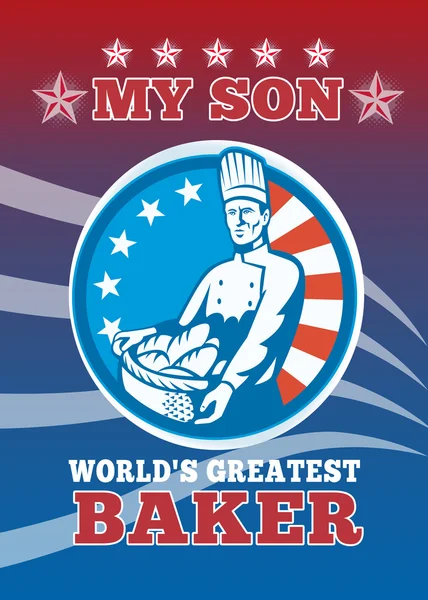 My Son World's Greatest Baker Son Greeting Card Poster — Stock Photo, Image