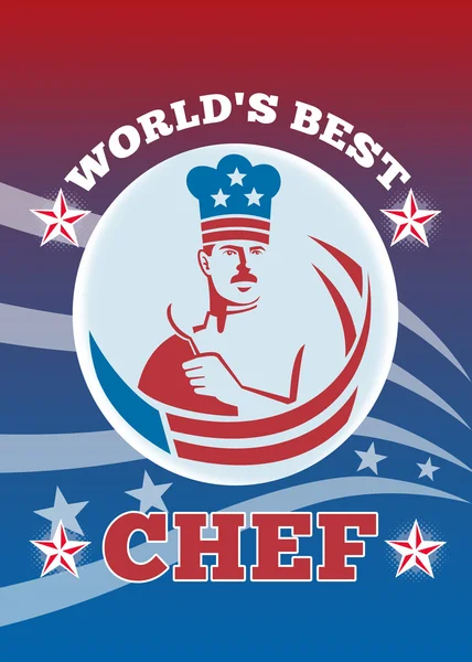 World\'s Best American Chef Greeting Card Poster