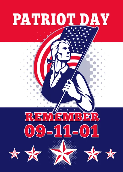 Amerikansk patriot day affisch 911 gratulationskort — Stockfoto