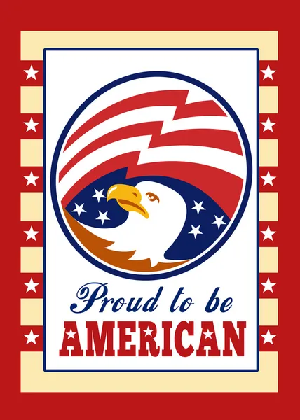 Amerikan gurur kartal Bağımsızlık günü poster tebrik kartı — Stok fotoğraf