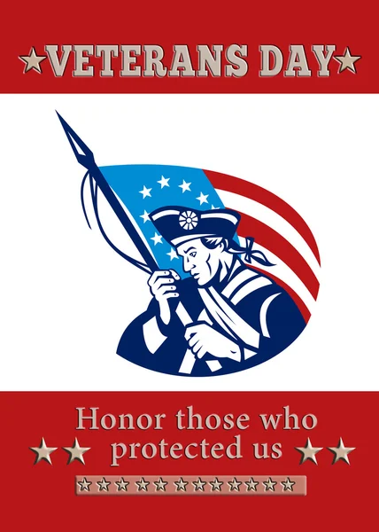 American Patriot Veterans Day Cartão de saudação Poster — Fotografia de Stock
