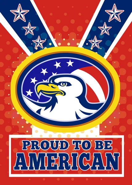 Amerikaanse trots eagle Onafhankelijkheidsdag poster wenskaart — Stockfoto