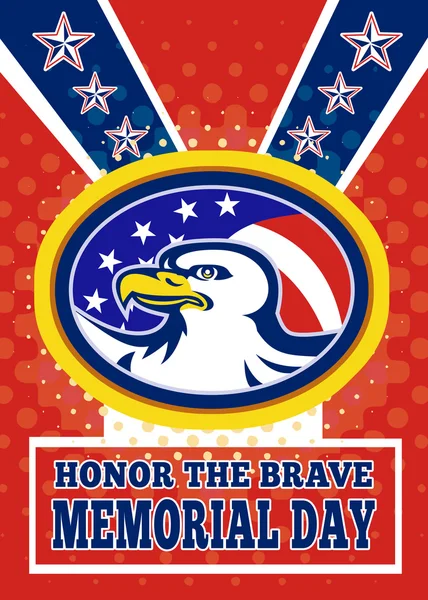 American Eagle Memorial Day Poster Tarjeta de felicitación — Foto de Stock