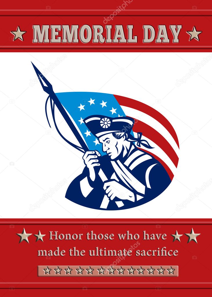American Patriot Memorial Day Poster Greeting Card