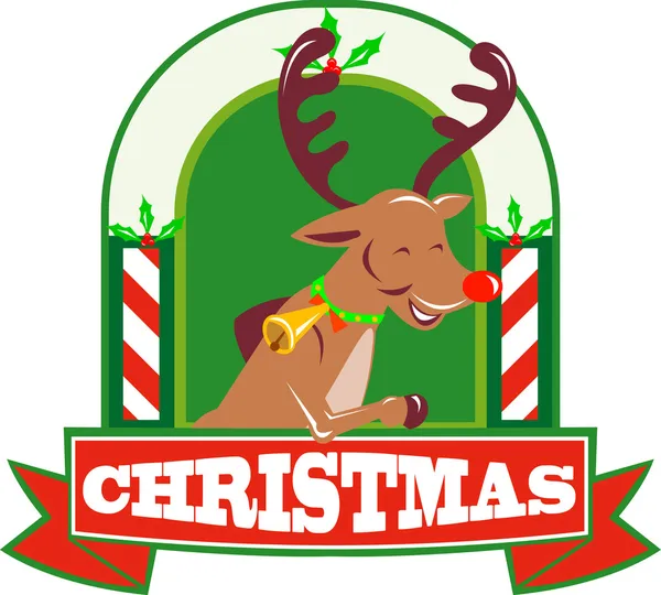 Ciervo ciervo ciervo ciervo Navidad — Vector de stock