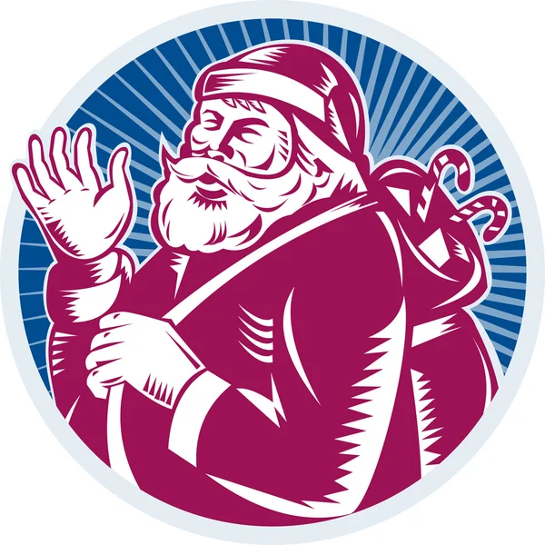 Papá Noel Padre de Navidad Retro — Vector de stock