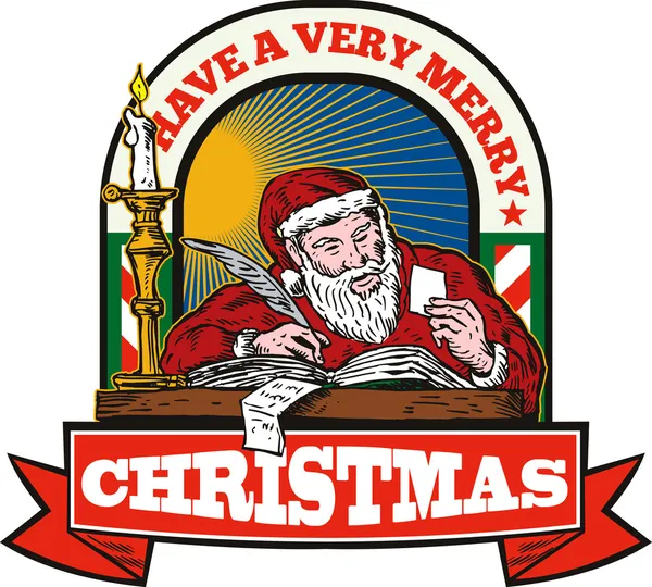 Santa claus Kerstman schrijven brief — Stockvector
