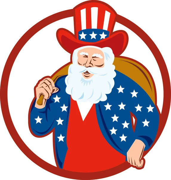 American Father Christmas Santa Claus — Stock Vector