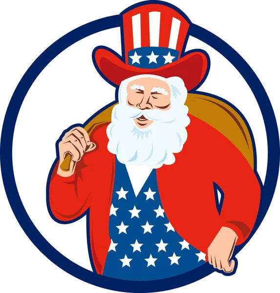 Amerikaanse vader christmas santa claus — Stockvector