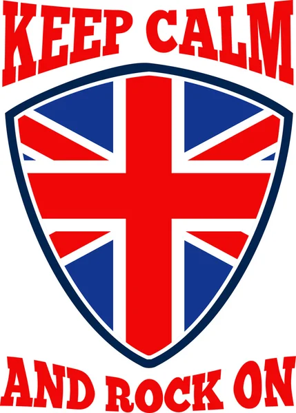 Mantén la calma Rock On British Flag — Vector de stock