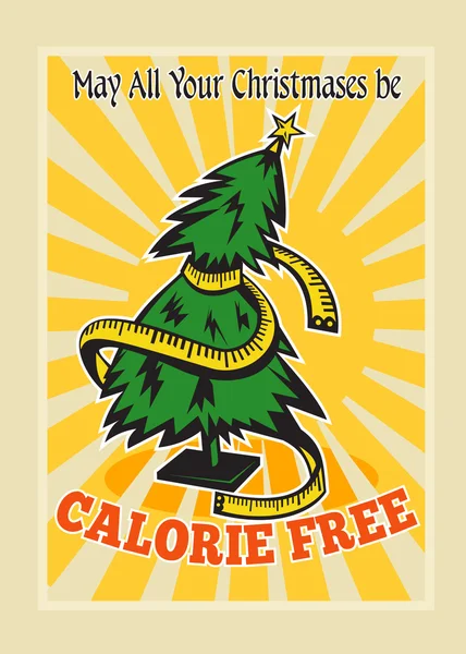 卡路里免费圣诞树卷尺 — 图库矢量图片