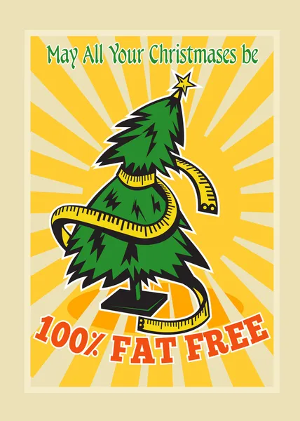 Medida de fita de árvore de Natal livre de gordura — Vetor de Stock