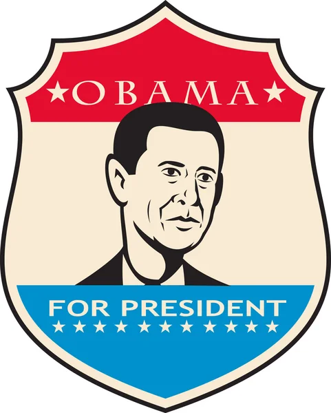 Obama para o presidente americano escudo —  Vetores de Stock