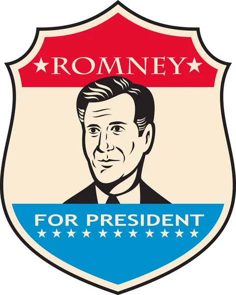Mitt Romney para o escudo americano do presidente —  Vetores de Stock