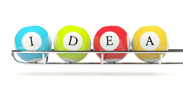 Lottery balls with word IDEA — Zdjęcie stockowe