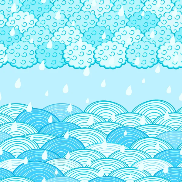 Seamless Water Wave Pattern — Stock Vector