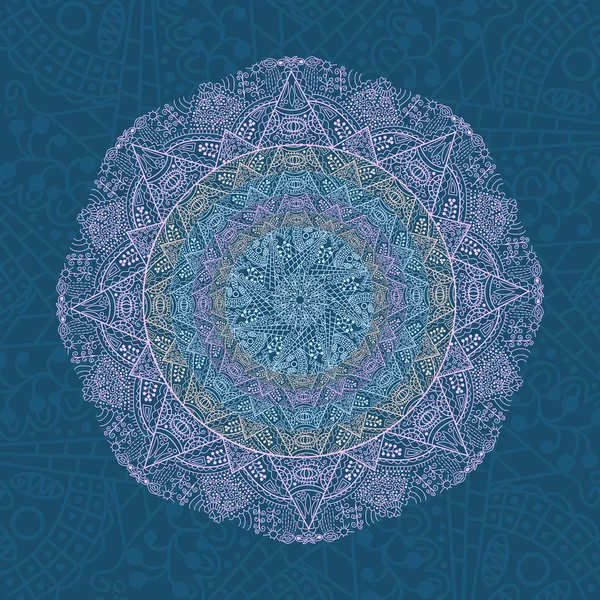 Carte Vintage Mandala coloré — Image vectorielle