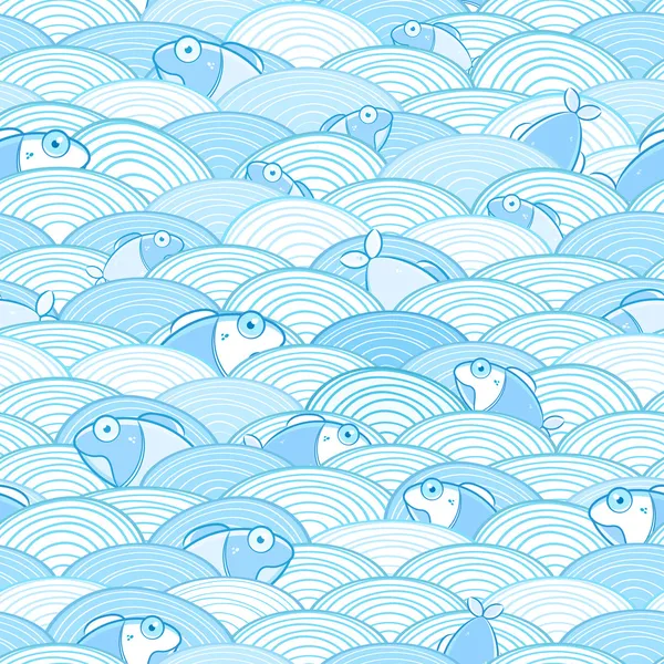 Seamless Water Wave Pattern — Stock Vector