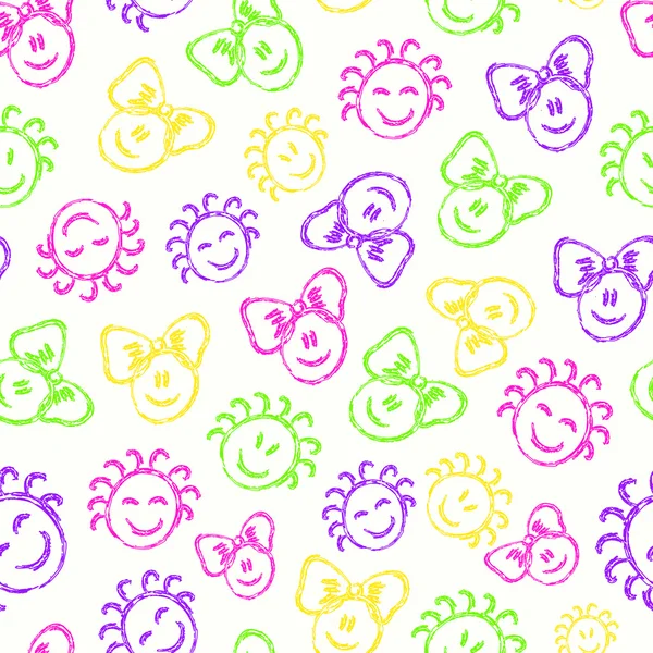 Seamless Pattern with Cute Colorful Kid Faces — Stock Photo, Image