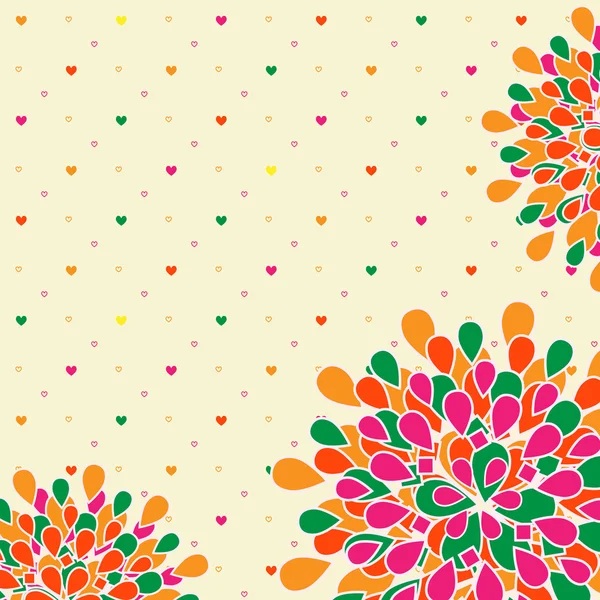 明るくカラフルな花グリーティング カード — ストックベクタ