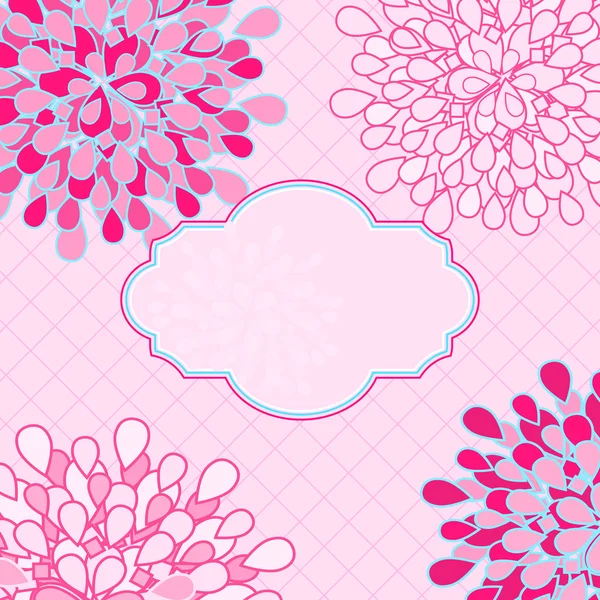 Pink Floral Invitation Card — Stock Vector