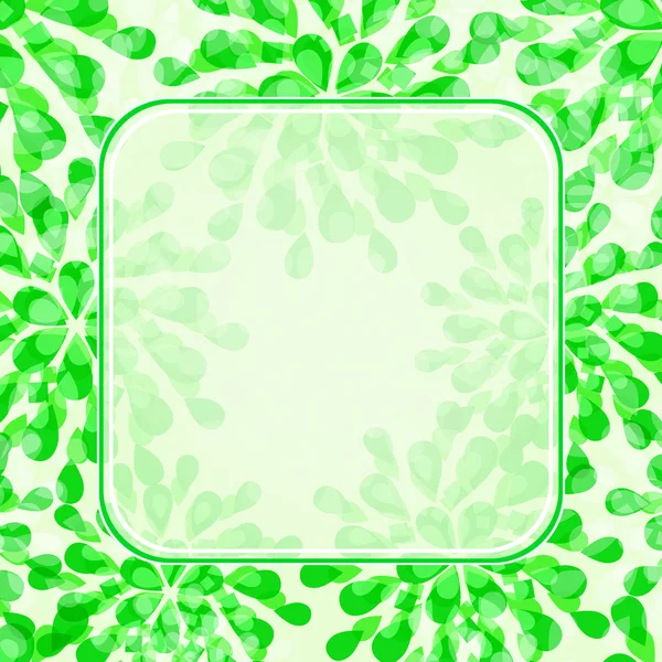 녹색 꽃 초대 카드 — 스톡 벡터