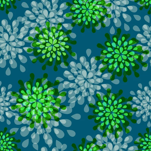 Blue Floral Seamless Pattern — Stock Vector