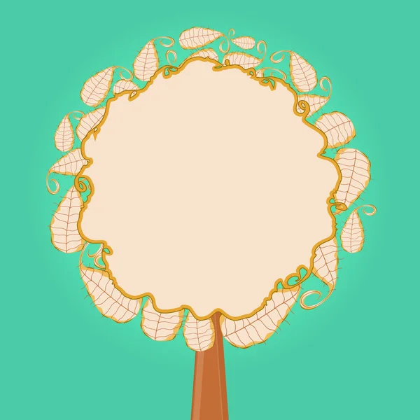 Árbol abstracto con corona de hoja redonda — Vector de stock