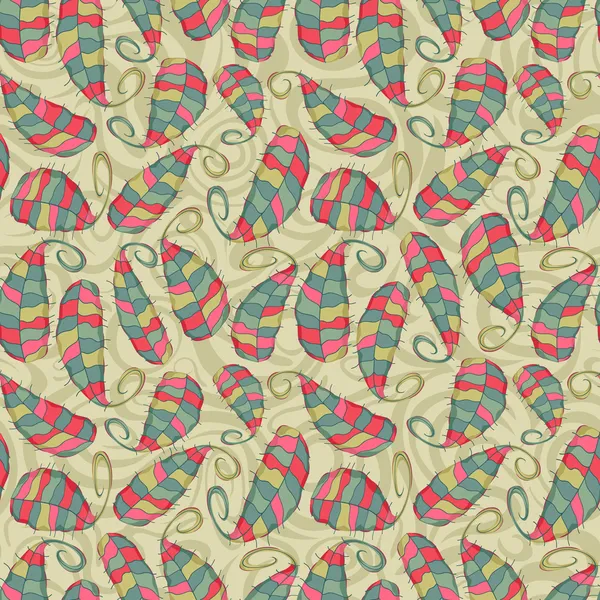 Sömlöst mönster med färgglada blad — Stock vektor