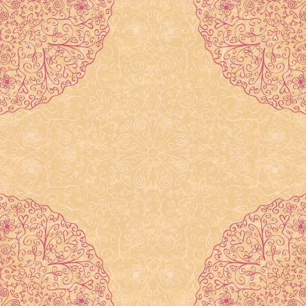 Carte d'invitation rétro beige avec décoration en dentelle — Image vectorielle