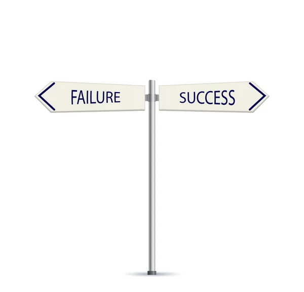 Başarı ve başarısızlık ok yol işareti — Stok Vektör