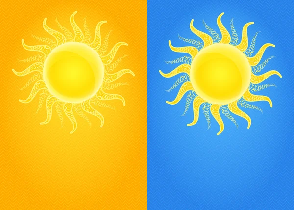 Invintation Cards with Yellow Sun — Stock Vector